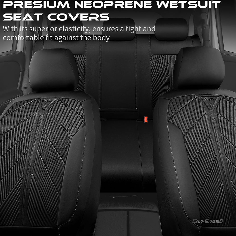 Thumbnail: CAR GRAND neoprene waterproof car seat covers full set all weather Black