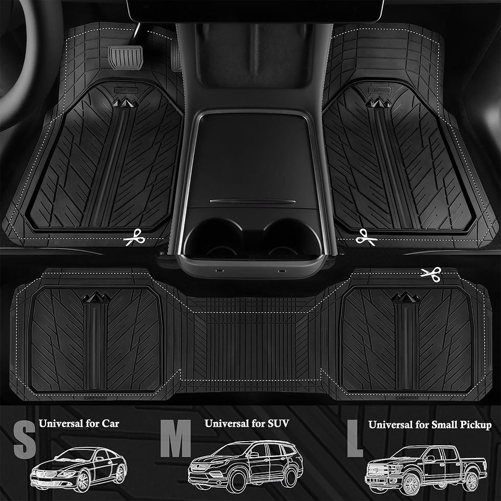 Thumbnail: CAR GRAND Heavy Rubber Car Floor Mats, Deep Dish All Weather Black