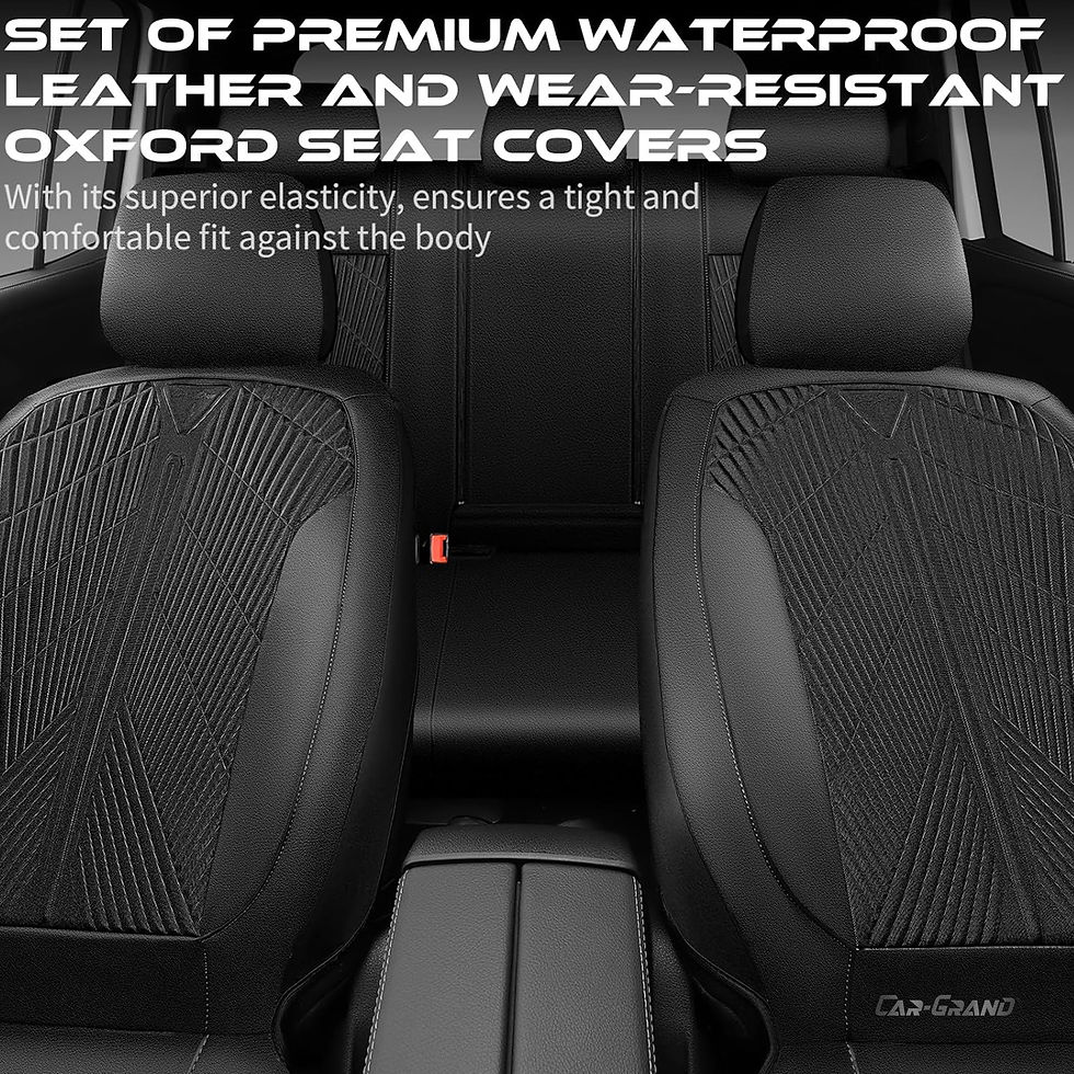 Thumbnail: CAR GRAND OXFORD waterproof car seat covers full set all weather Black