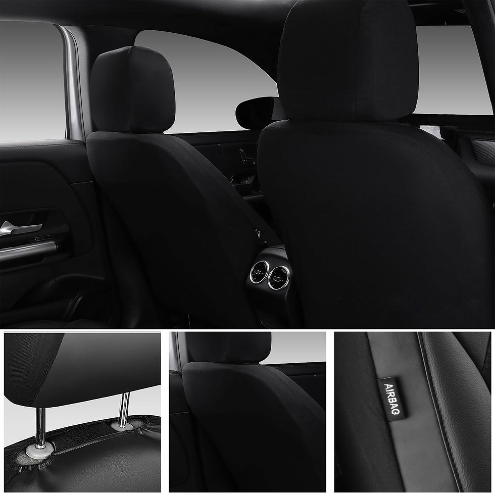 Thumbnail: CAR GRAND Memory Mesh Car Seat Covers, Universal Fit Front Pair Trucks SUV Black