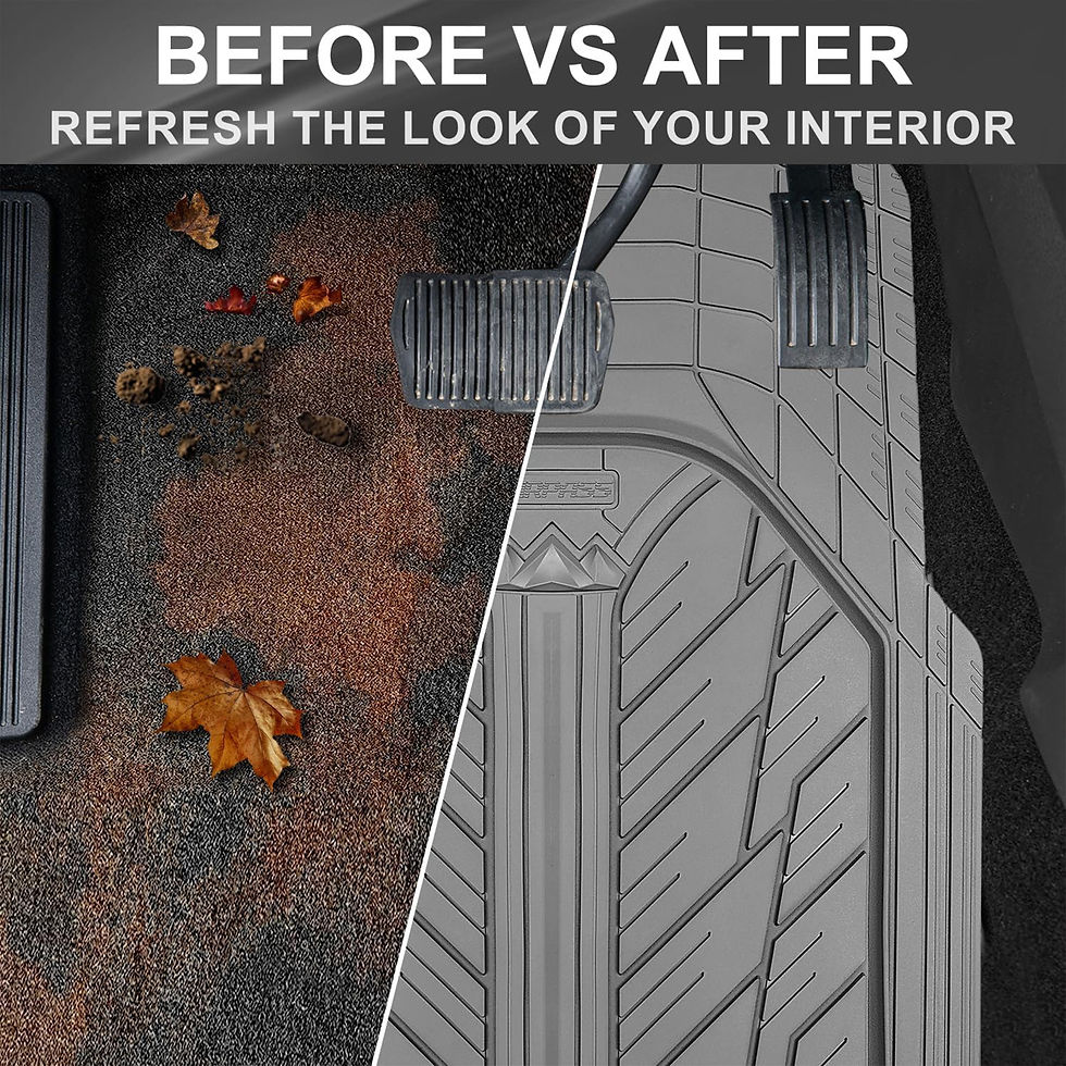 Thumbnail: CAR GRAND Heavy Rubber Car Floor Mats, Deep Dish All Weather All Gray