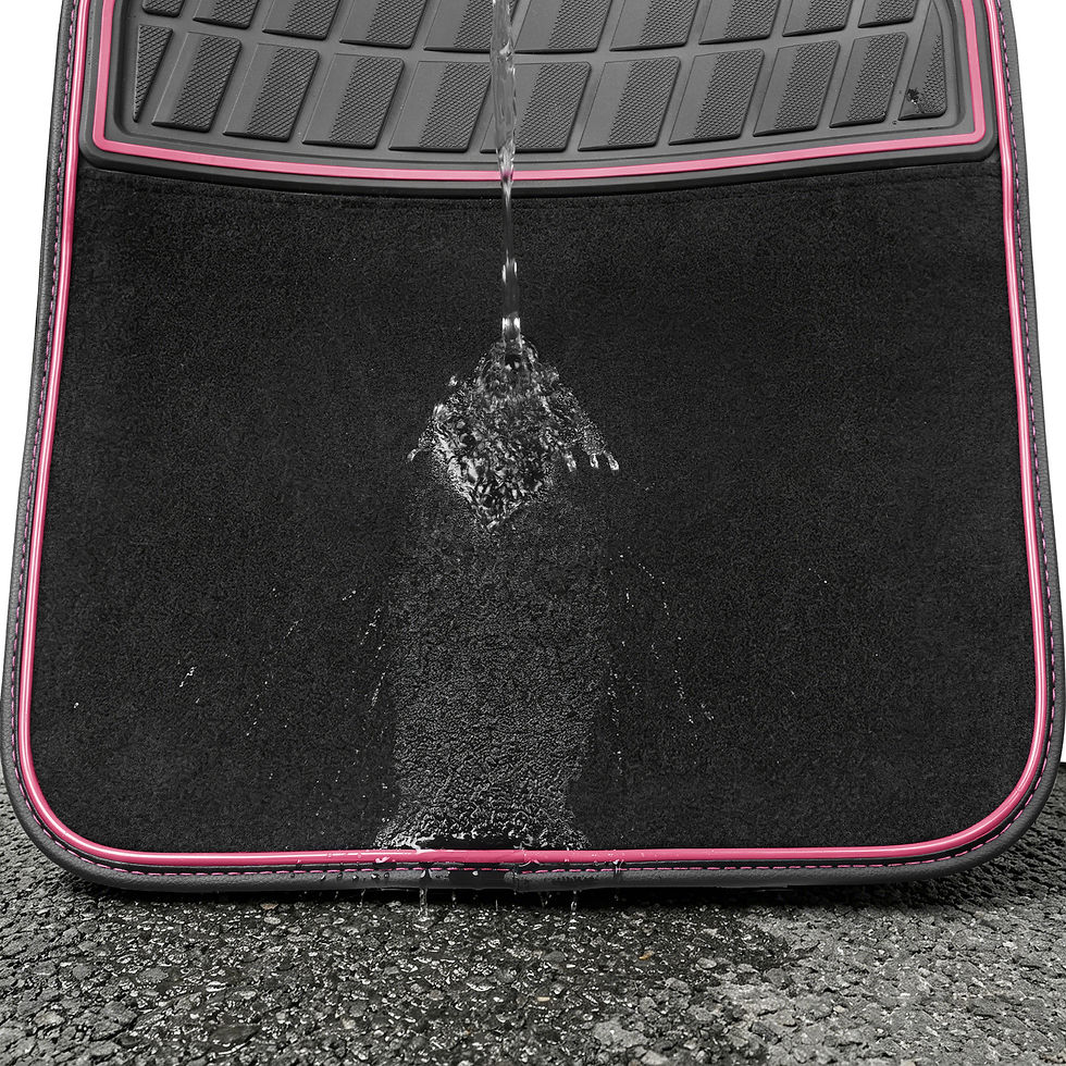 Thumbnail: CAR GRAND Premium Carpet Car Mats Front Rear Non-slip Car Floor Mats Pink