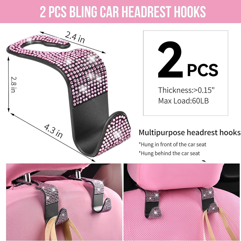 Thumbnail: CAR GRAND Shinning Diamond Car Steering Wheel Cover Combo Pack Accessories Pink