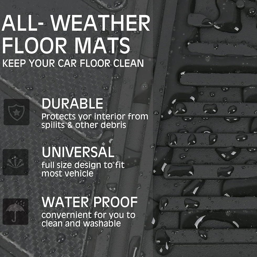 Thumbnail: Car-Grand rubble heavy duty car floor mats all weater durableAll Black