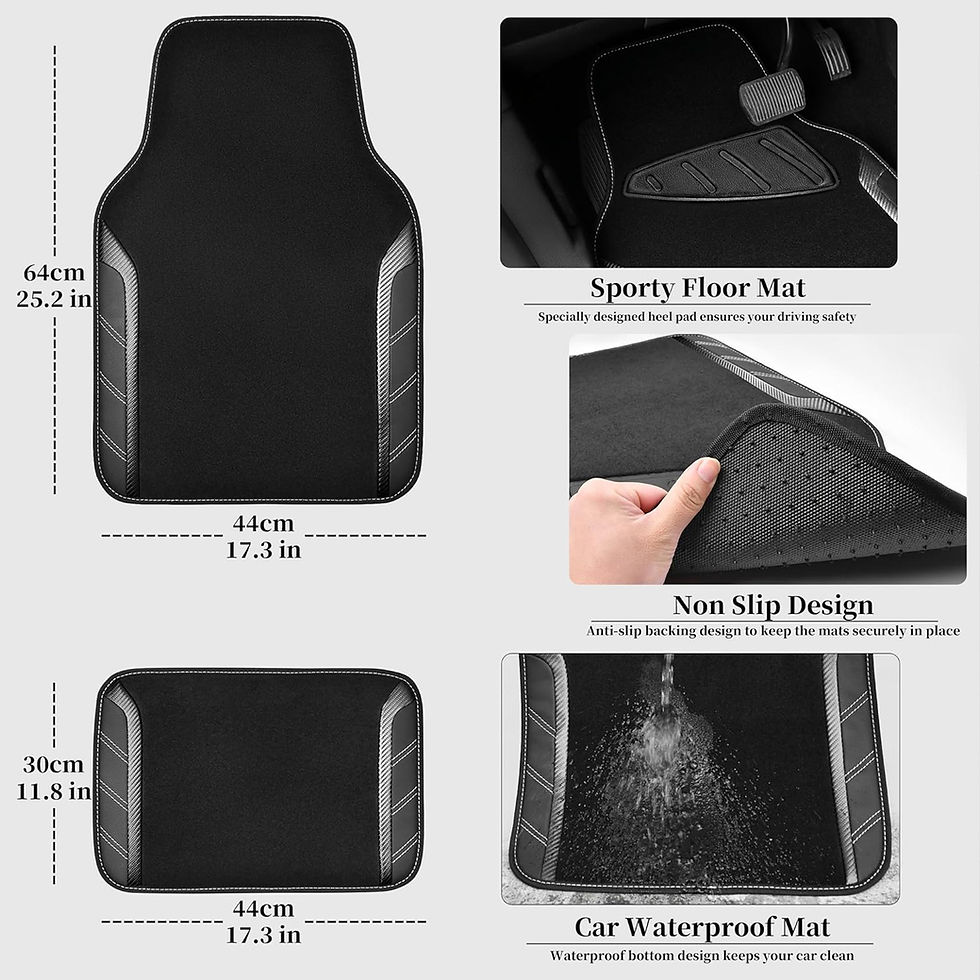 Thumbnail: Flying Banner car Steering Wheel Cover Leather combo pack car floor mats gray