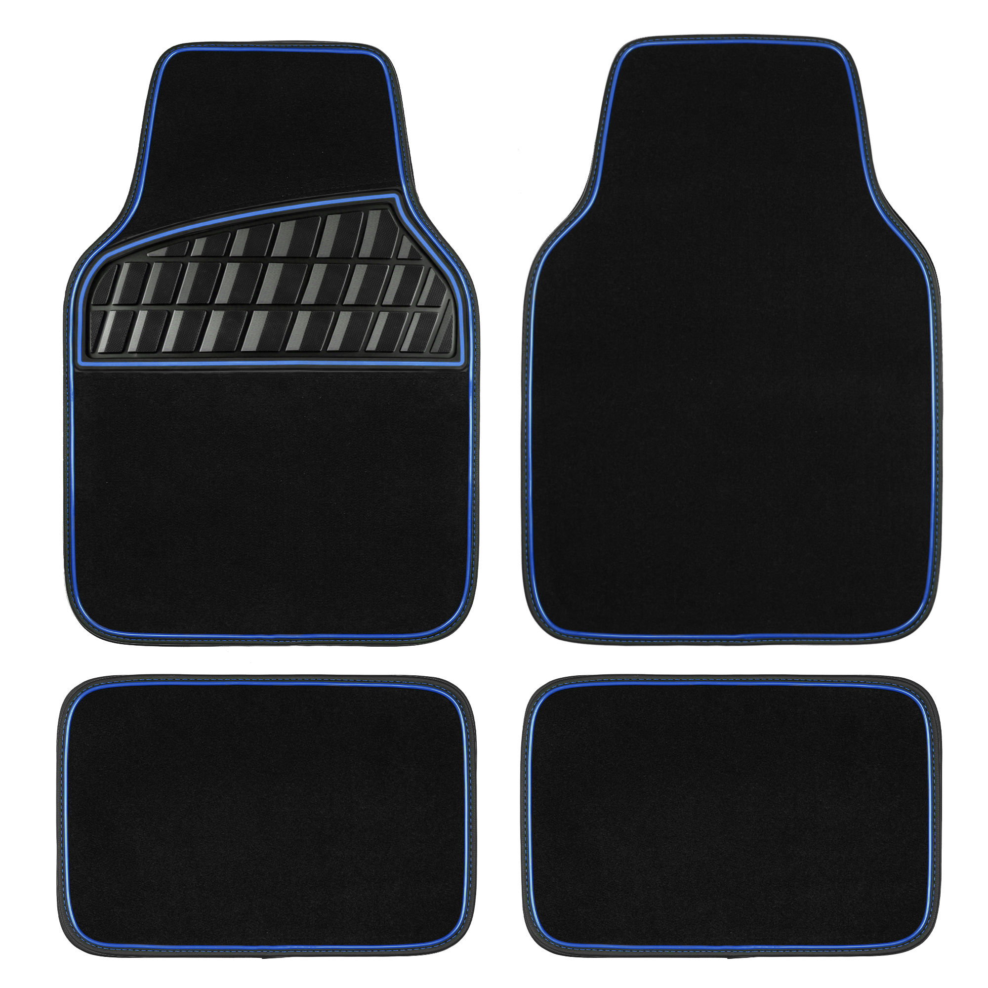 CAR GRAND Premium Carpet Car Mats Front Rear Non-slip Car Floor Mats Blue