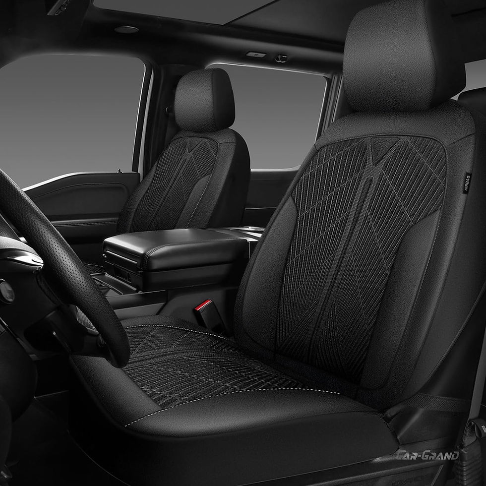 Thumbnail: CAR GRAND OXFORD waterproof car seat covers full set all weather Black