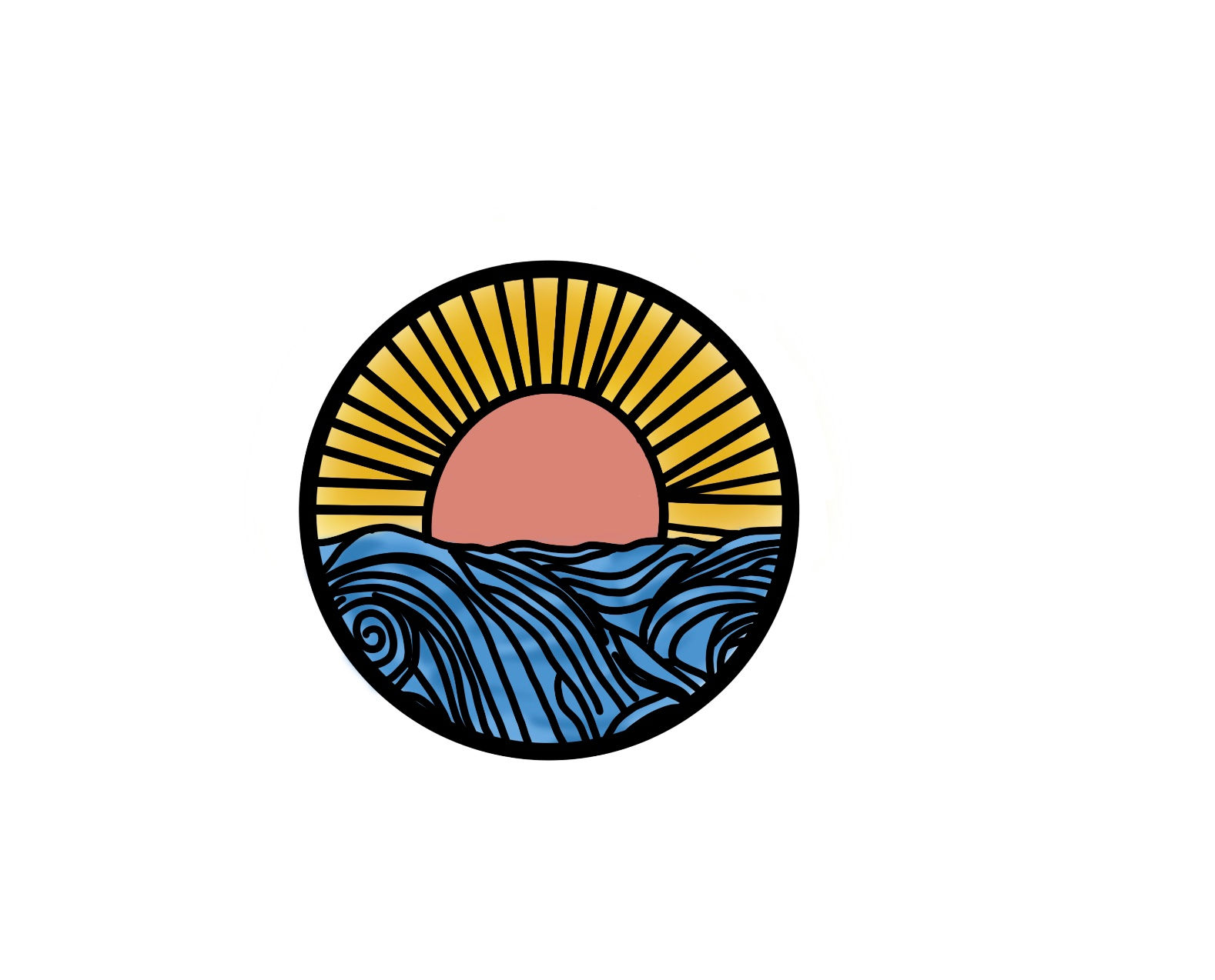 Sunrise over water sticker