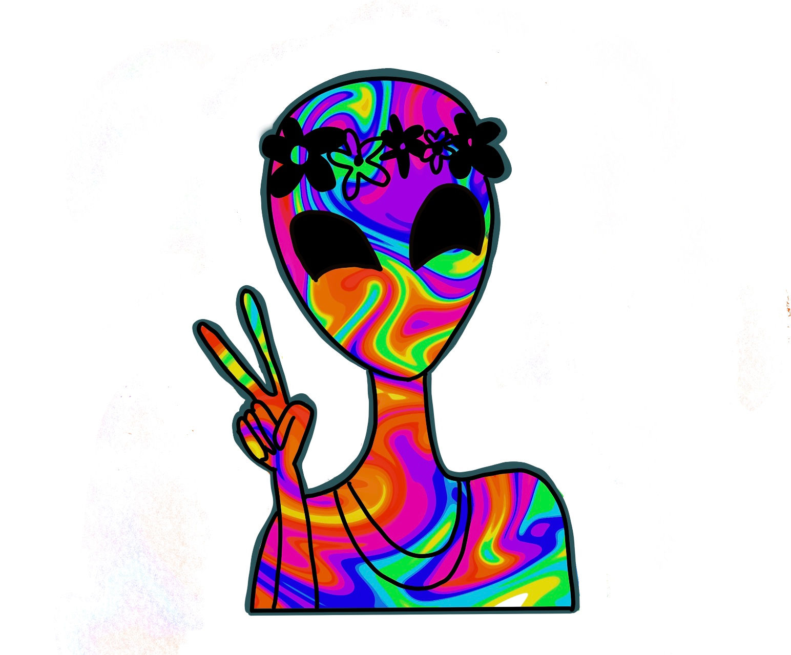 Trippy alien sticker