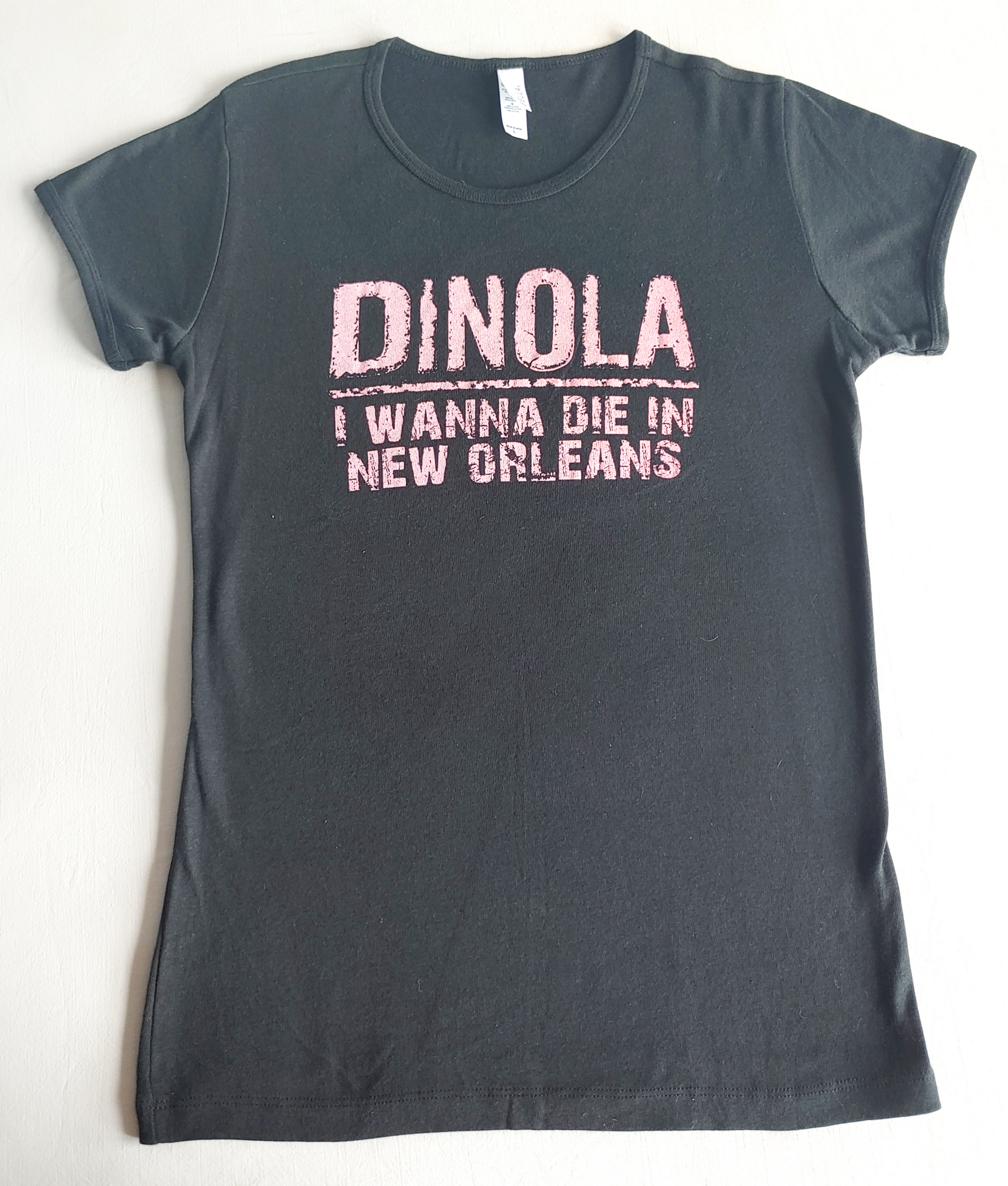 DiNOLA Pink on Black T-Shirt
