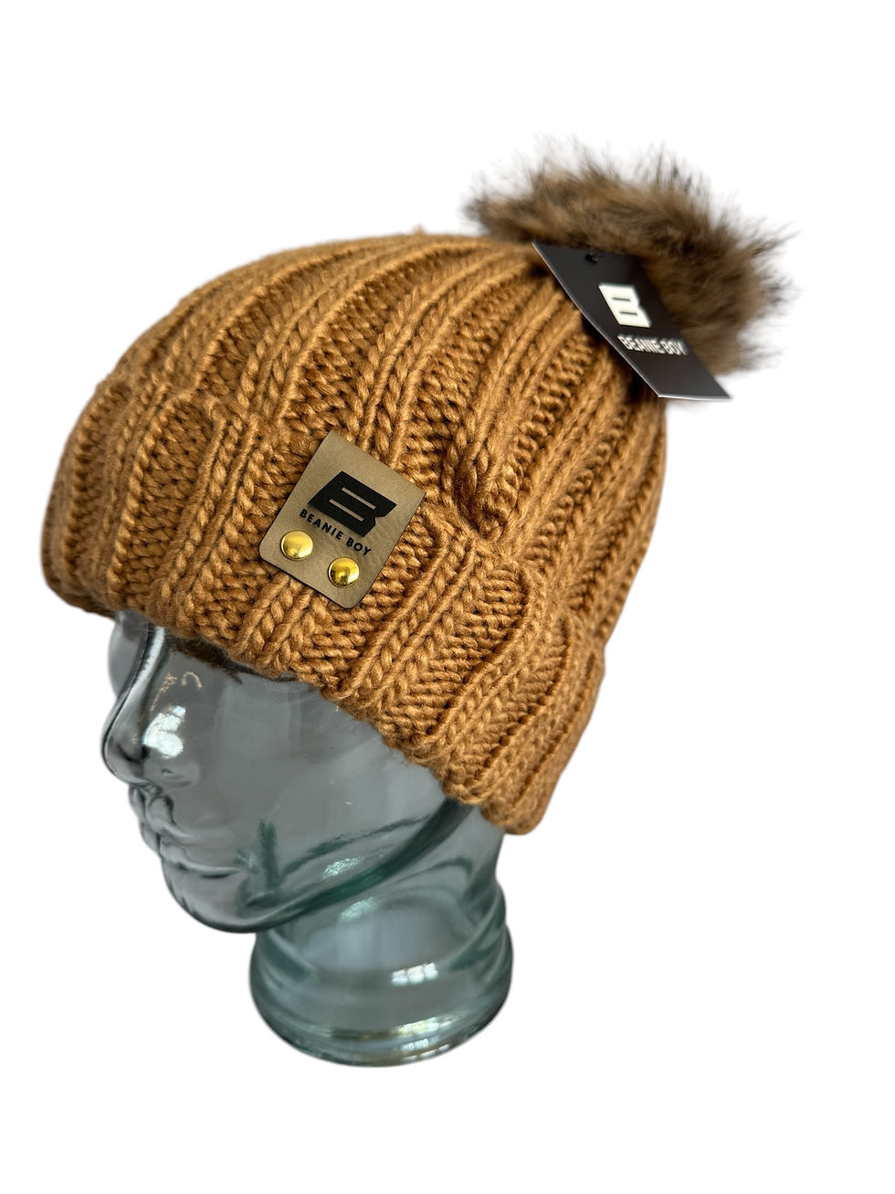 Thumbnail: Faux Fur Pom Pom Chunky Beanie