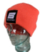 Coral beanie black and white logo