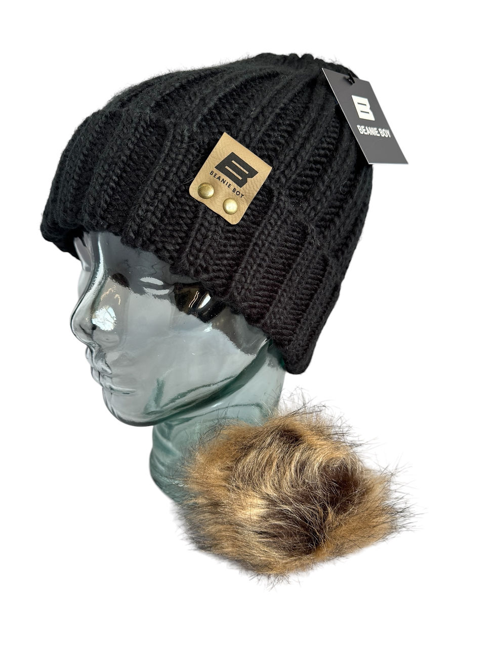 Thumbnail: Faux Fur Pom Pom Chunky Beanie