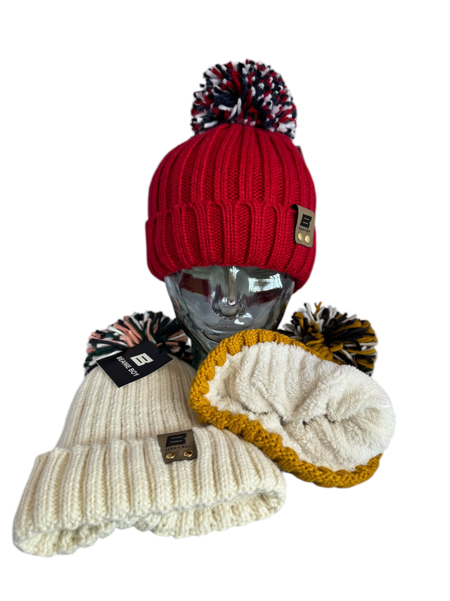 Luxury fully lined bobble hats