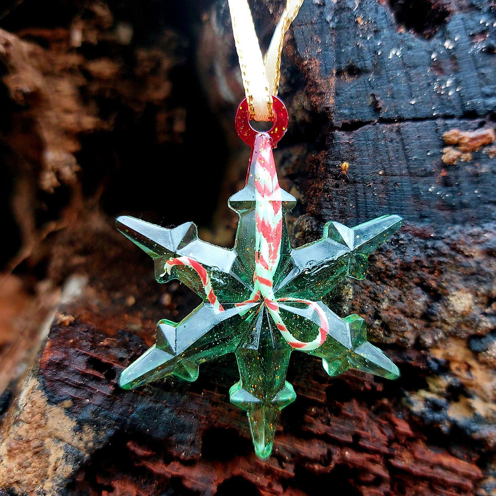 Miniaturbild: "Happy Candy Tentacle" Christbaum-/ Geschenkanhänger 4er Set grün