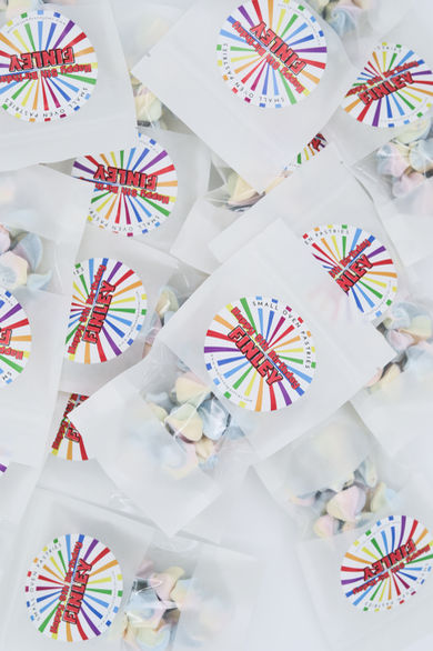 Bags of custom Vermont made treats, in themed packaging for events, parties and celebrations.