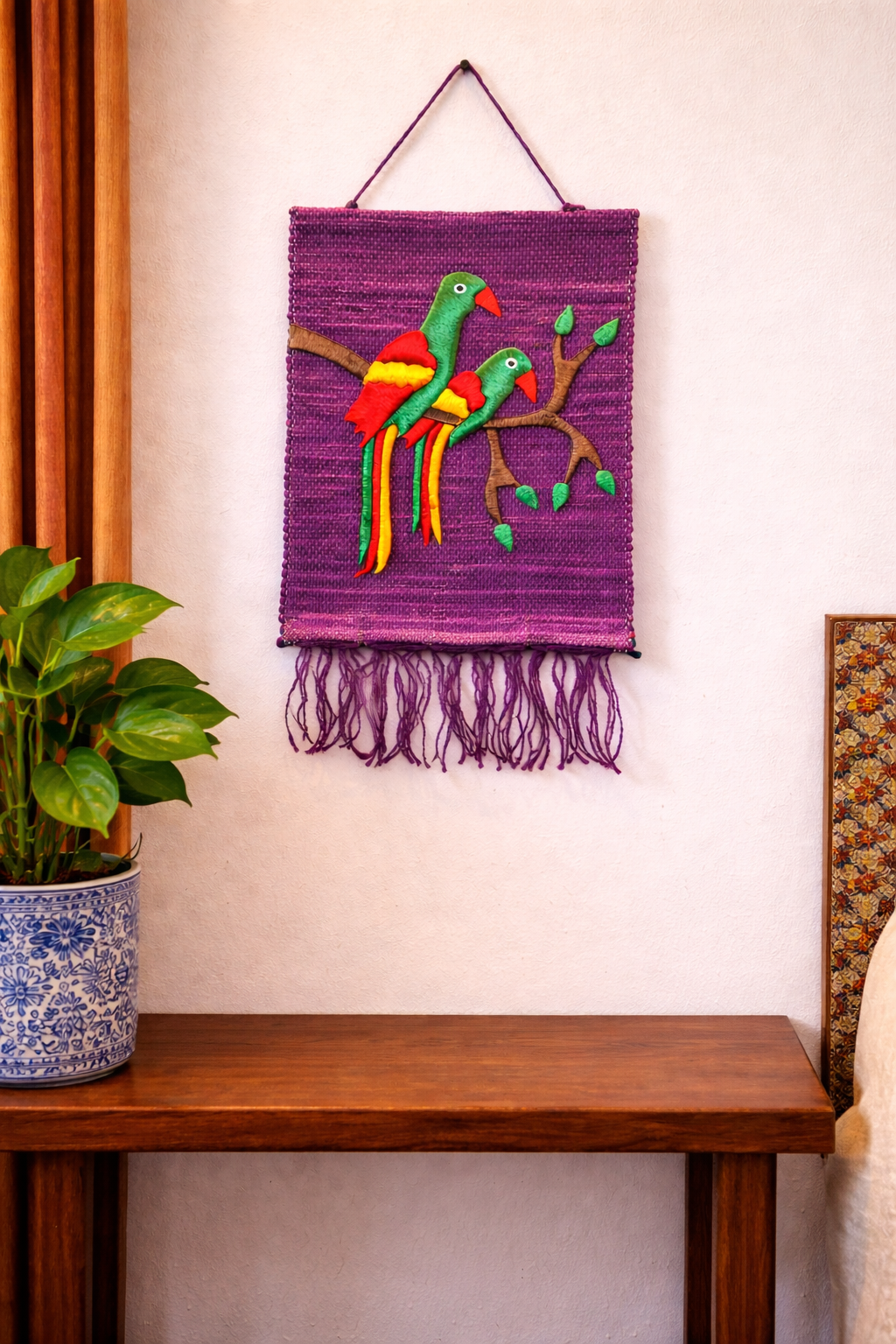 Parrot Pair Wall Hanging (12" x 16")