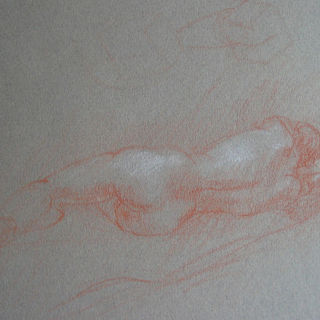 Lying down naked man