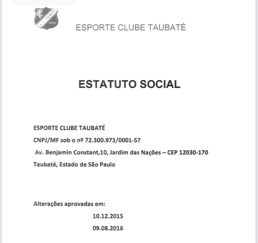 E.C. Taubaté renova nesta segunda, 1/3 do Conselho Deliberativo