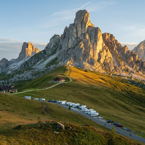 Passo Giau while hiking on the Alta Via 1 Dolomites