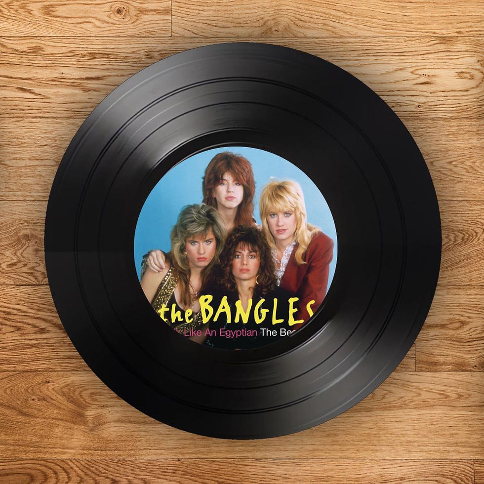Bangles Round Record Coasters, Vintage Vinyl Music Decor, Unique Coaster,