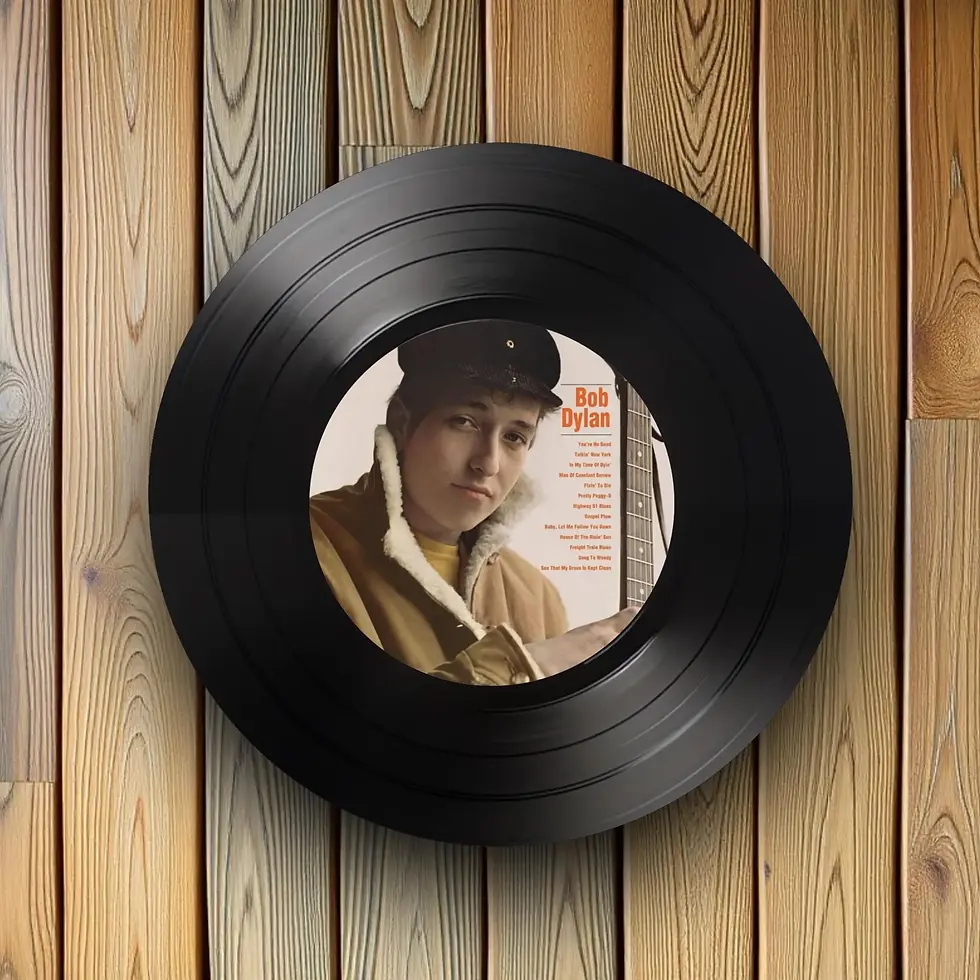 Thumbnail: Bob Dylan Round Record Coasters, Vintage Vinyl Music Decor,