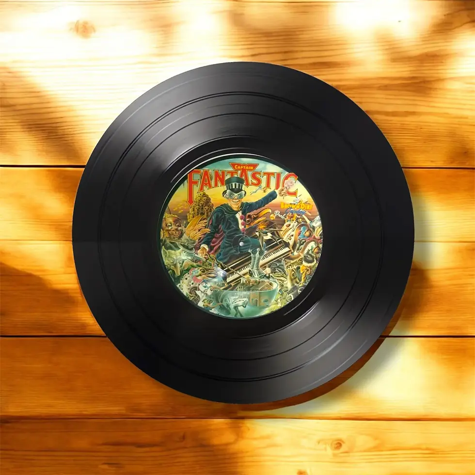 Thumbnail: Set of 4 Elton John Round Record Coasters, Vintage Vinyl Music Decor, Unique Coa