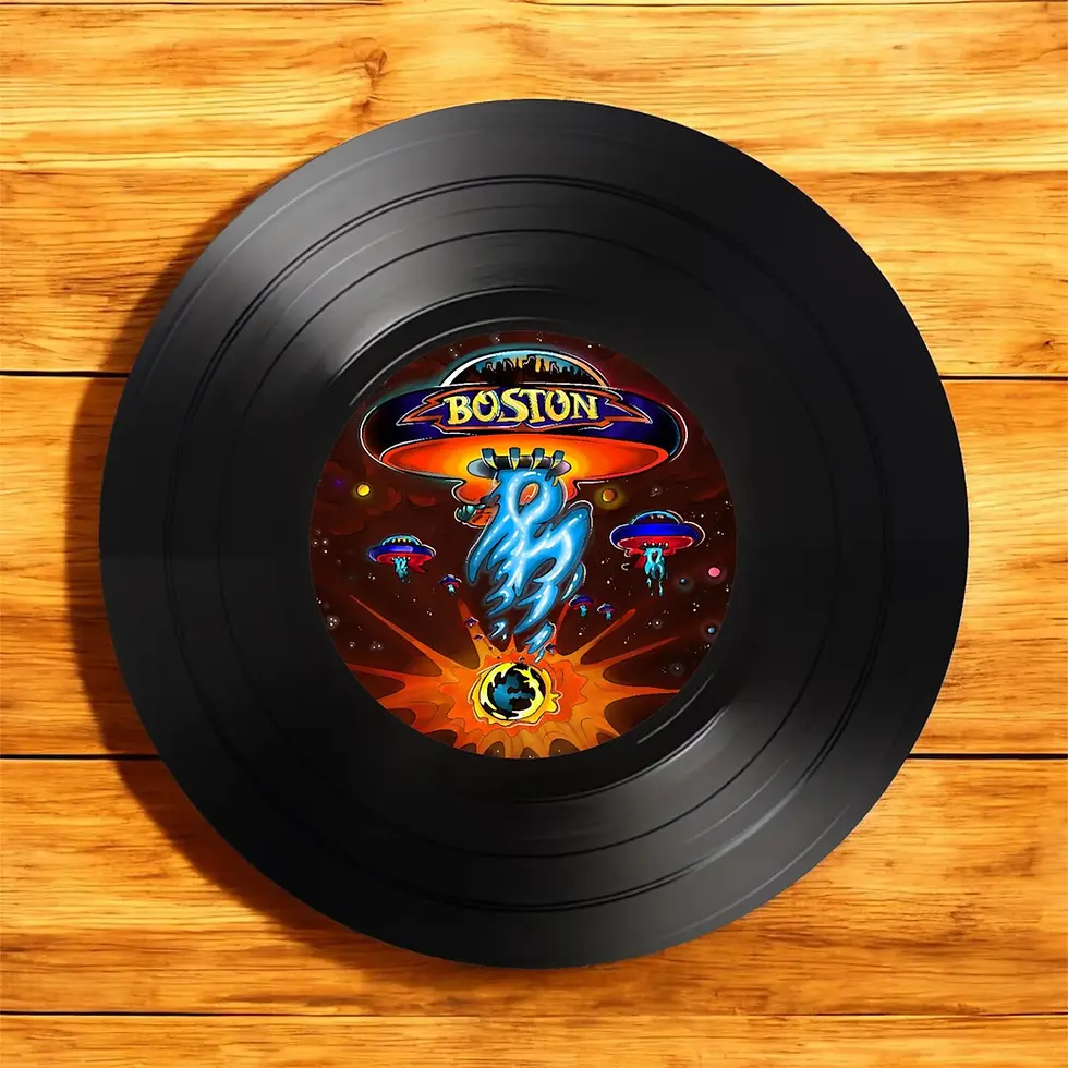 Thumbnail: Boston Round Record Coasters, Vintage Vinyl Music Decor, Unique Coasters, Music Memorabilia, Music Fan Gift, Record Coasters