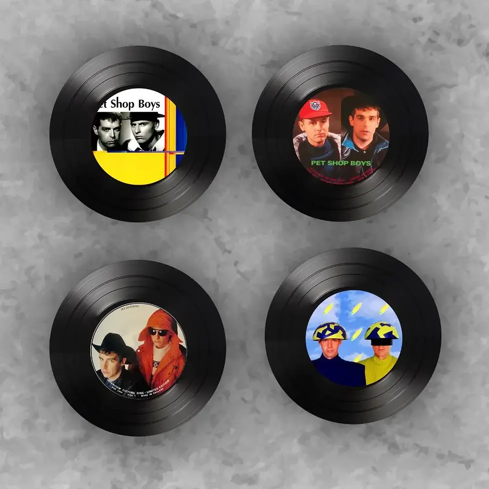 set of 4 pet shop boys coasters