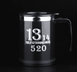 Thumbnail: Coffee Self Stirrer Mug With Creative Handle, With Lid