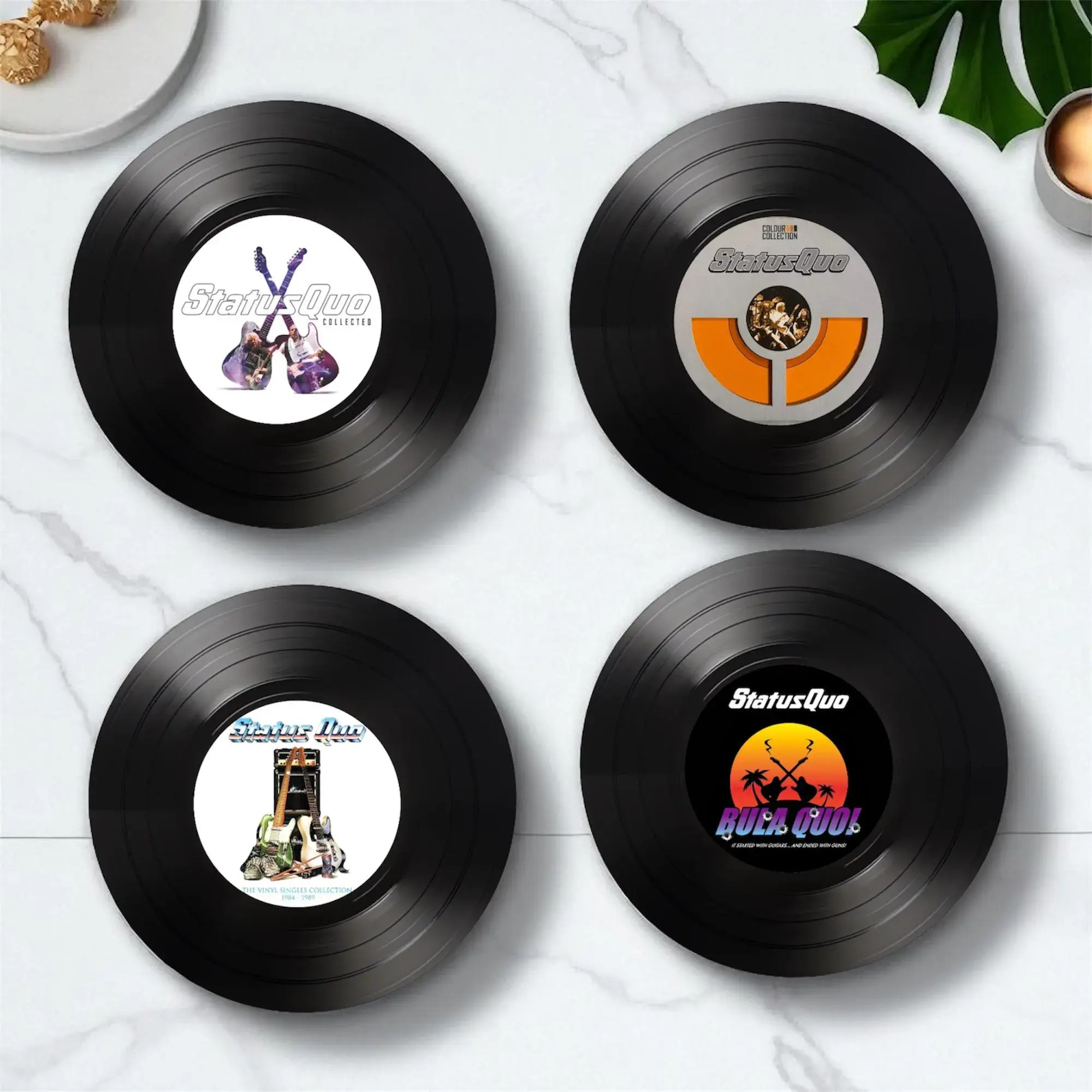 Set of 4 Status Quo Round Record Coasters