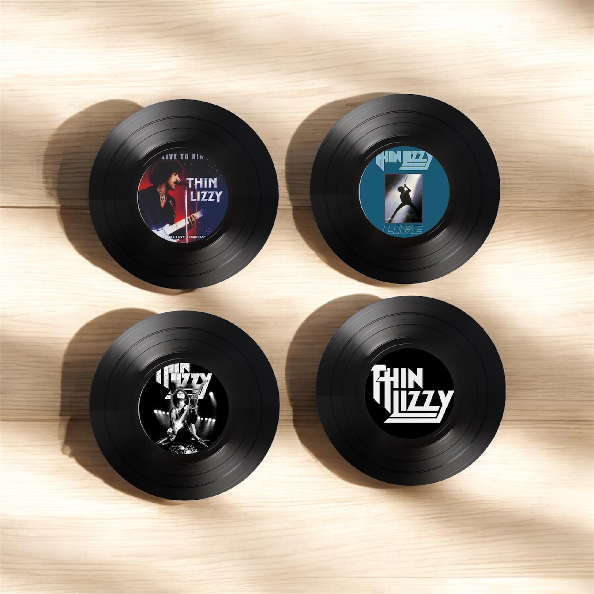 set of 4 thin lizzy coasters