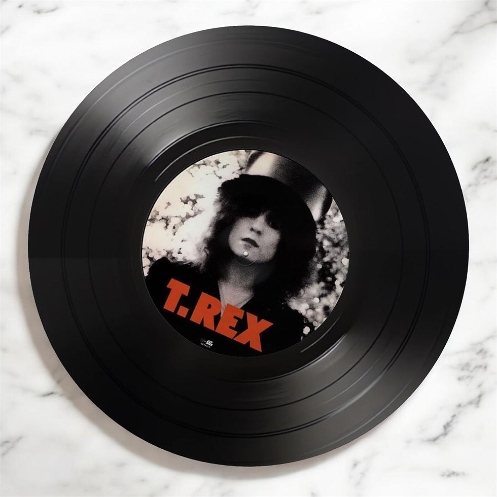 Thumbnail: T-Rex Round Record Coasters Retro Decor, Man Cave Decor,  Rock Band, Music