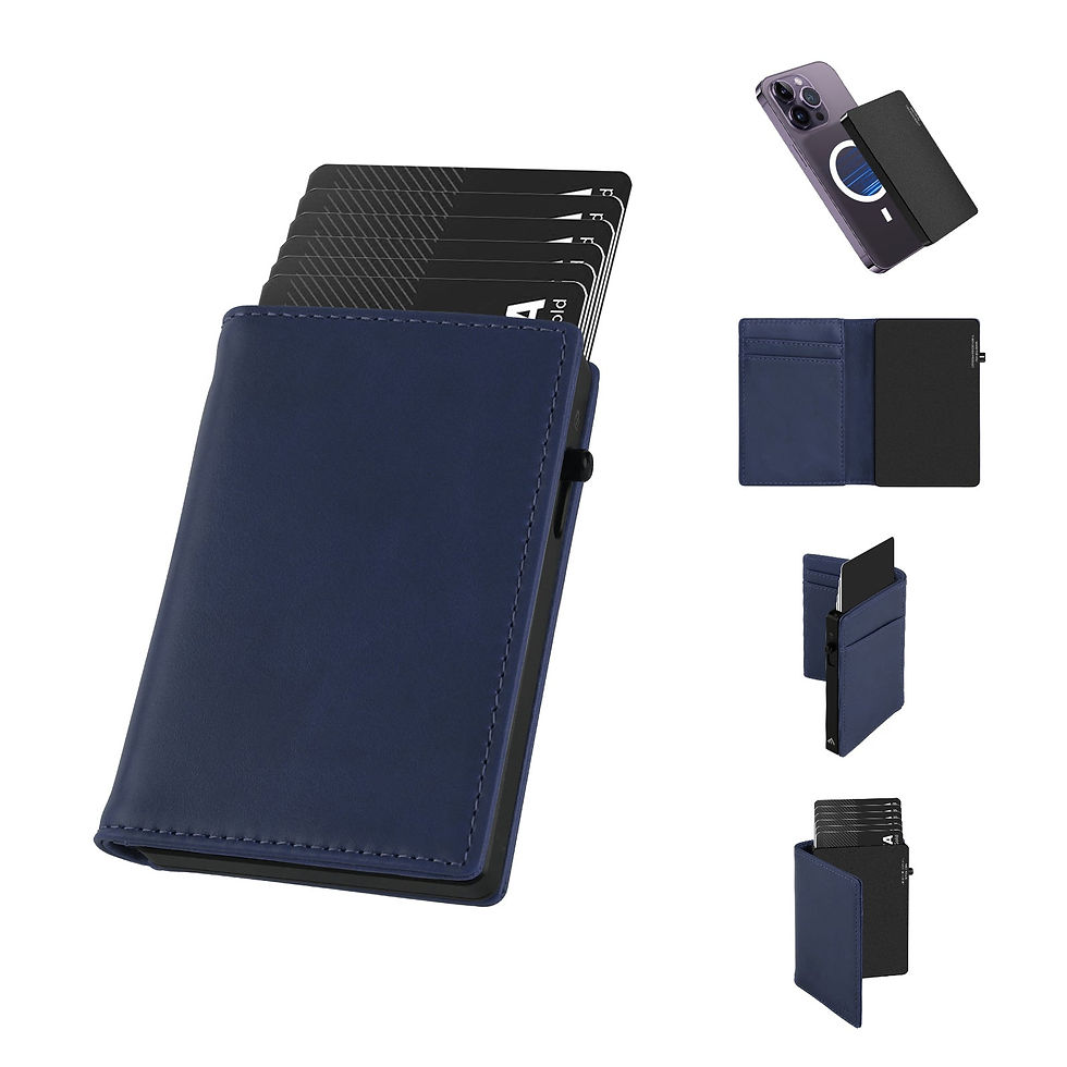 Thumbnail: TOYFID Aluminum Alloy Wallet With Genuine Leather Cover Men's Billfolds
