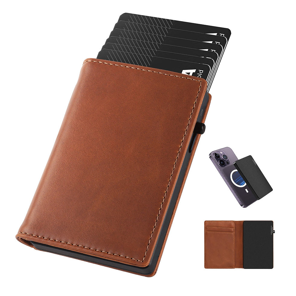 Thumbnail: TOYFID Aluminum Alloy Wallet With Genuine Leather Cover Men's Billfolds