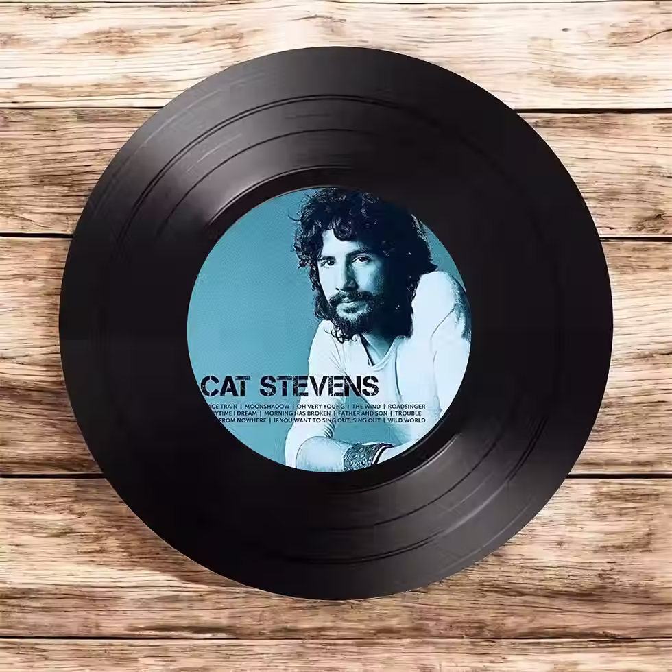cat stevens record coasters
