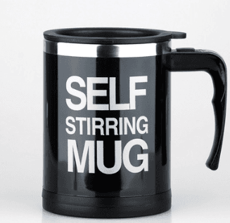 Thumbnail: Coffee Self Stirrer Mug With Creative Handle, With Lid