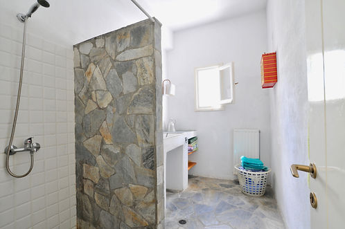 Shower room with large open shower.