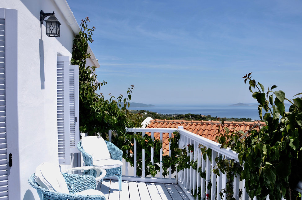 Lovely side balcony of villa Athena.