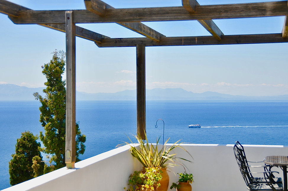 Stunning view from balcony of villa Eirene, old village Alonissos