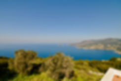 Panoramic view from hill out to sea