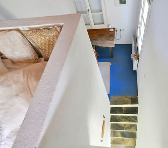 Looking down towards the office space.