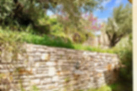 Stone wall cladding.