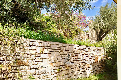 Stone wall cladding.