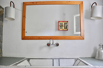 Bathroom marble sink with mirror over