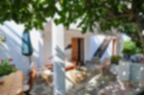 Shaded entertaining area, old village of Alonissos