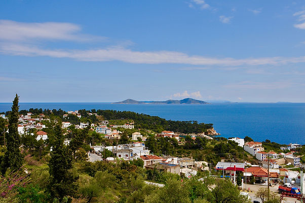 View of Patitiri, Alonissos and 'TheTwo Brothers' from the balcony..