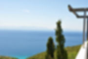 View across to mainland Greece from villa Eirene