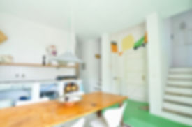 Kitchen table and front door in Alonissos.