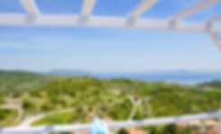 Stunning views of Peristera and the two brothers from villa Athena's balcony.